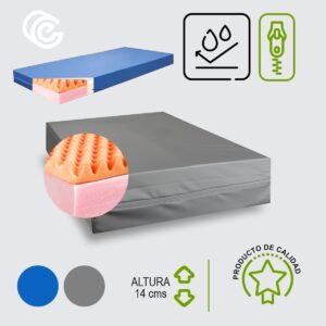 COLCHON HOSPITALARIO ANTIESCARAS FORRO IMPERMEABLE  90cm X 190 cm x 14 cm